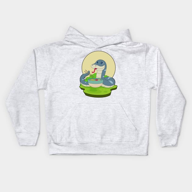 Snake Ramen Kids Hoodie by Markus Schnabel